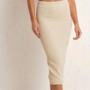 Z Supply Aveen BodyCon Midi Skirt Slim Fit in the shade Sand Size XS/S
